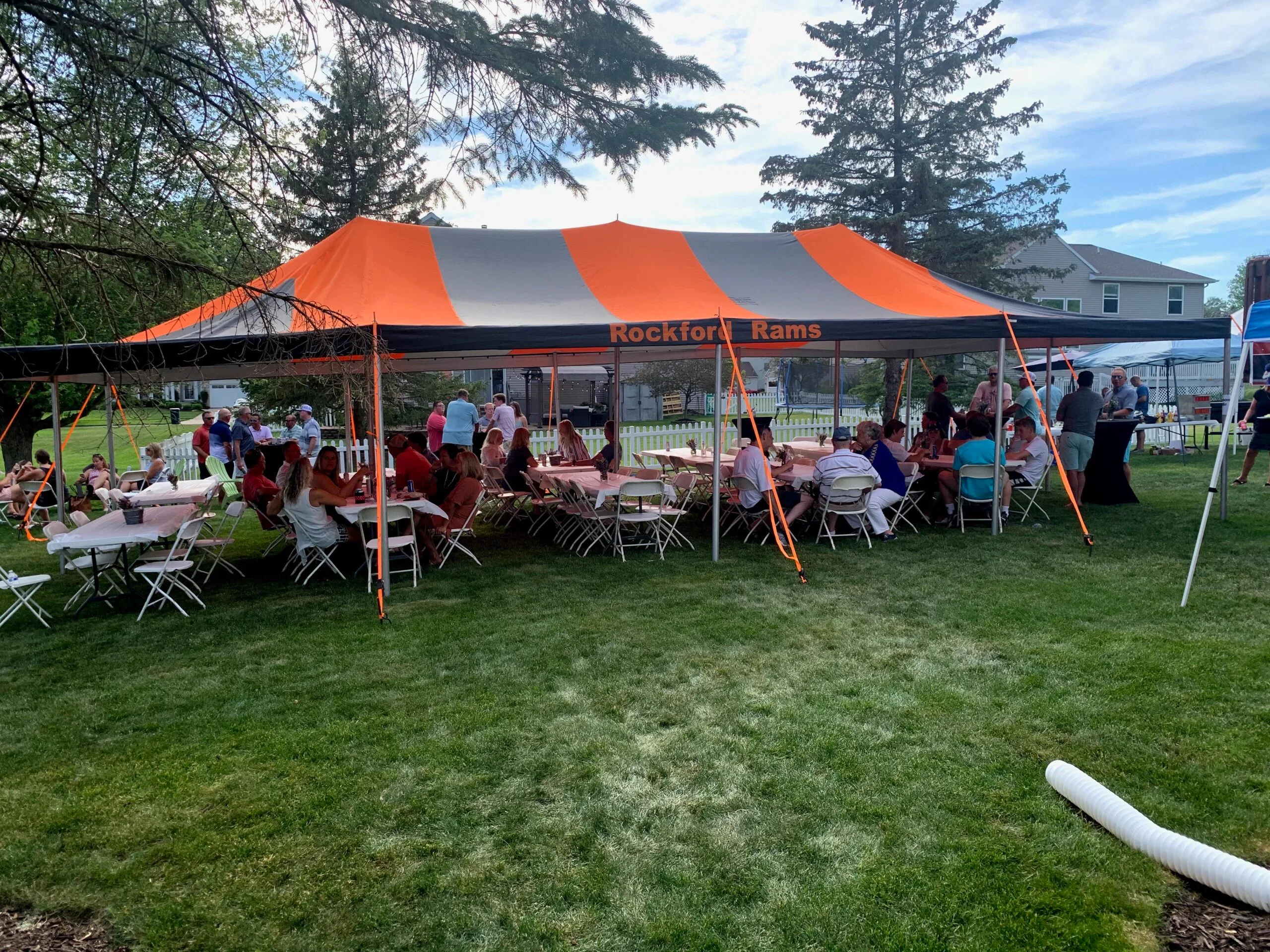 Packed event under the Rockford Rams tent